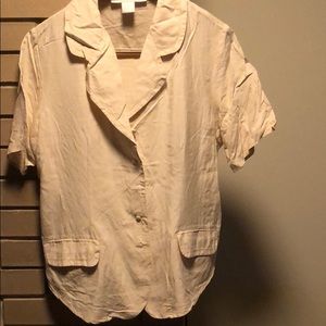 100% silk short sleeve blouse